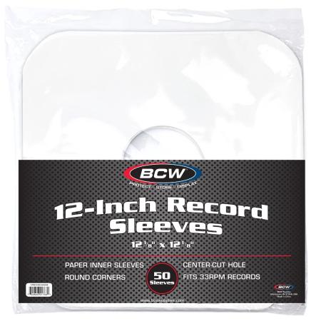 BCW 12-Inch Record Paper Inner Sleeve -- Rounded Corners -- White