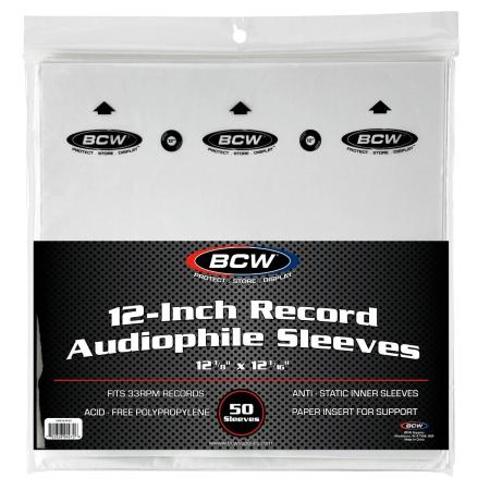 BCW 12-Inch Record Audiophiile Inner Sleeves -- Pack of 50