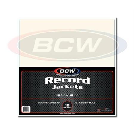BCW 33 RPM Record Paper Jacket -- No Hole -- White
