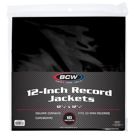 BCW 12-Inch Record Paper Jacket -- No Hole -- Black