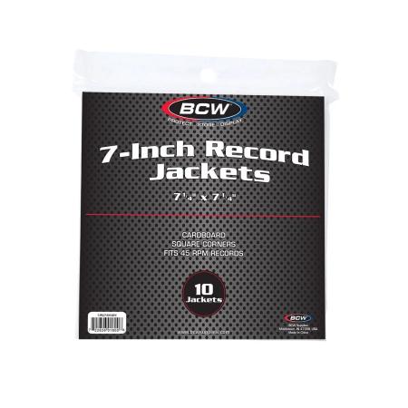 BCW 7-Inch Record Paper Jacket -- No Hole -- White