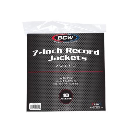 BCW 7-Inch Record Paper Jacket -- No Hole -- Black