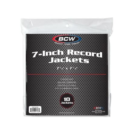 BCW 7-Inch Record Paper Jacket -- With Hole -- White