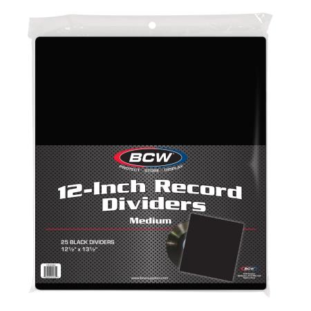 BCW 12 Medium Record Dividers -- Black