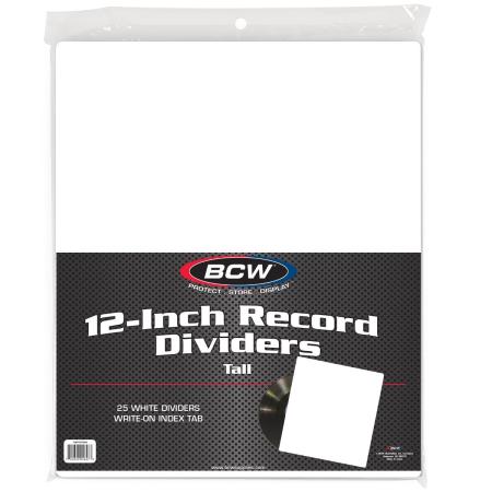 BCW 12 Tall Record Dividers -- White