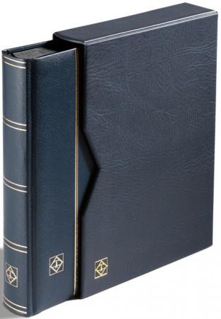 Lighthouse Premium Leather Stockbook and Slipcase -- 9 x 12 -- 64 Black Pages