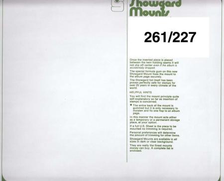 Showgard Stamp Mounts: 261/227 (Miscellaneous Sheets)
