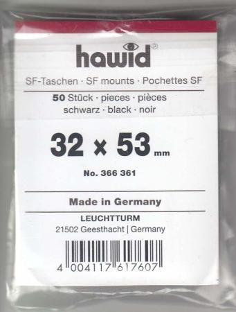 Hawid Stamp Mounts: 32x53 -- Black