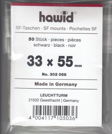 Hawid Stamp Mounts: 33x55 -- Black