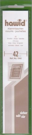 Hawid Stamp Mount Strips: 42 mm -- Black