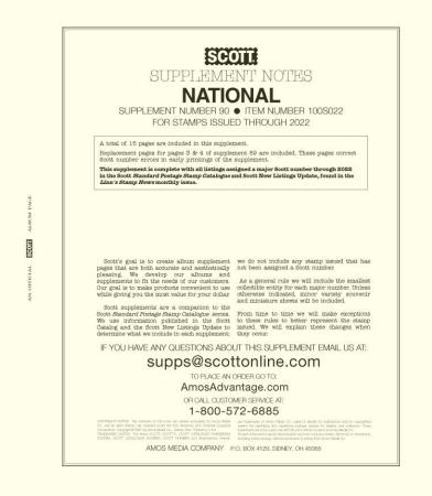 Scott Stamp Album Supplement -- US National
