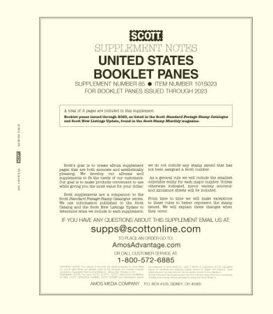 Scott Stamp Album Supplement -- US Booklet Panes