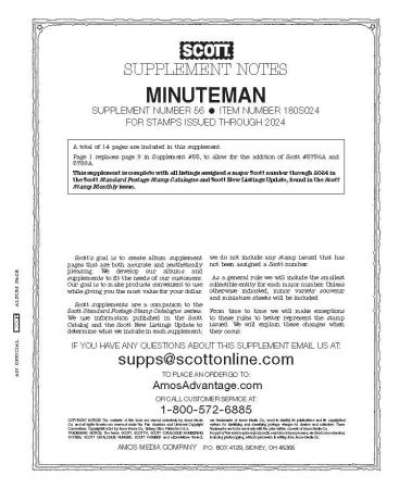 Scott Stamp Album Supplement -- US Minuteman