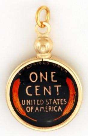 Hand Painted Lincoln Wheat Cent Pendant
