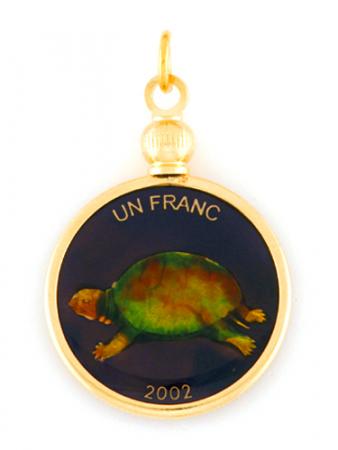 Hand Painted Congo 1 Frank Turtle Pendant