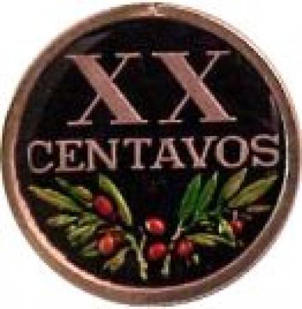 Hand Painted Portugal 20 Centavos Pendant