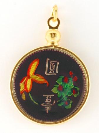 Hand Painted Taiwan Flowers Pendant