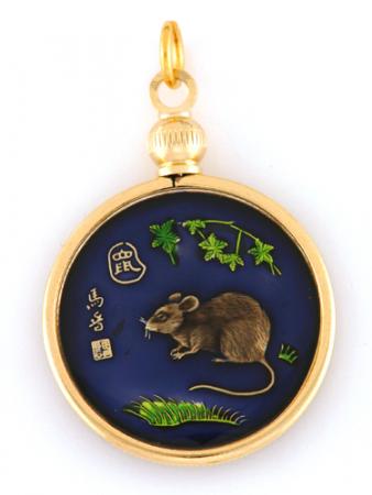 Hand Painted Chinese Year of the Rat Pendant (1924, 1936, 1948, 1960, 1972, 1984, 1996, 2008)