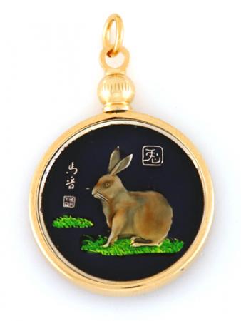 Hand Painted Chinese Year of the Rabbit Pendant (1927, 1939, 1951, 1963, 1975, 1987, 1999, 2011)