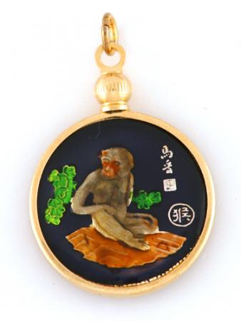 Hand Painted Chinese Year of the Monkey Pendant (1932, 1944, 1956, 1968, 1980, 1992, 2004, 2016)