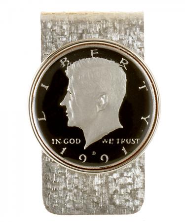 Hand Painted Kennedy Half Dollar (Obverse) Money Clip