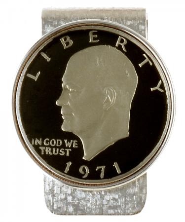 Hand Painted Eisenhower Dollar (Obverse) Money Clip