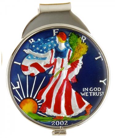 Hand Painted American Silver Eagle (Obverse) Money Clip