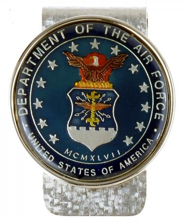 Hand Painted Air Force Commemorative Medallion Money Clip