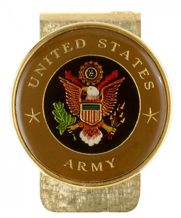 Hand Painted Army Commemorative Medallion Money Clip