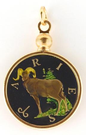 Hand Painted Aries Medallion Cuff Links (Mar 21 - Apr 19)