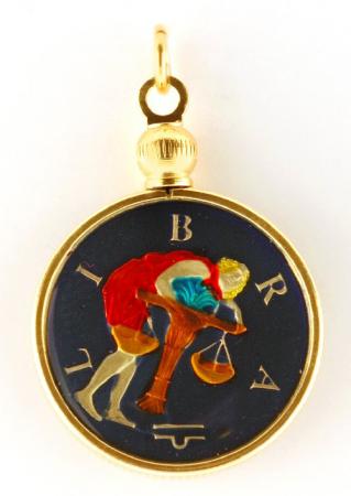 Hand Painted Libra Medallion Cuff Links (Sep 23 - Oct 22)