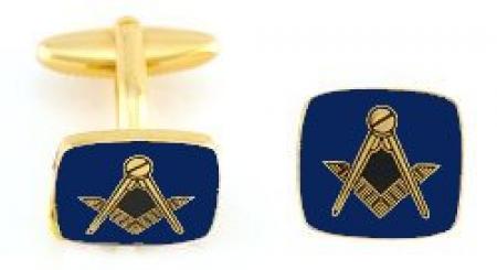 Hand Painted Masonic Medallion (Blue/Square) Cuff Links