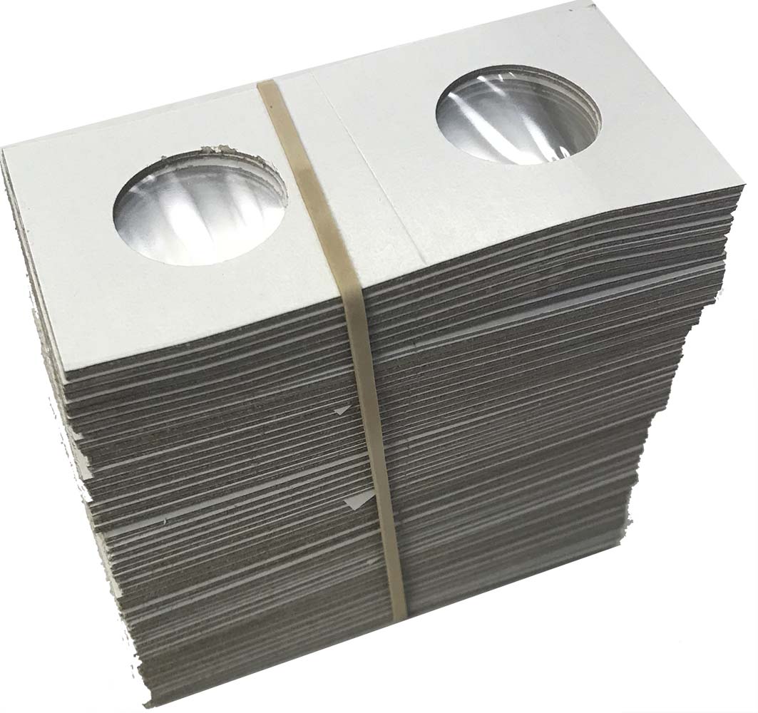 3000 Cowens quarter 2x2 cardboard staple type coin holders with mylar window 
