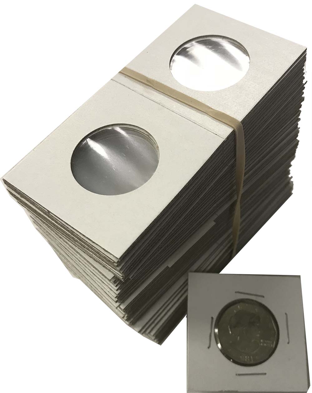 thumbnail image 2 of Guardhouse 2x2 Staple Paper Coin Holder For Quarter, 100 Pack 2 of 9