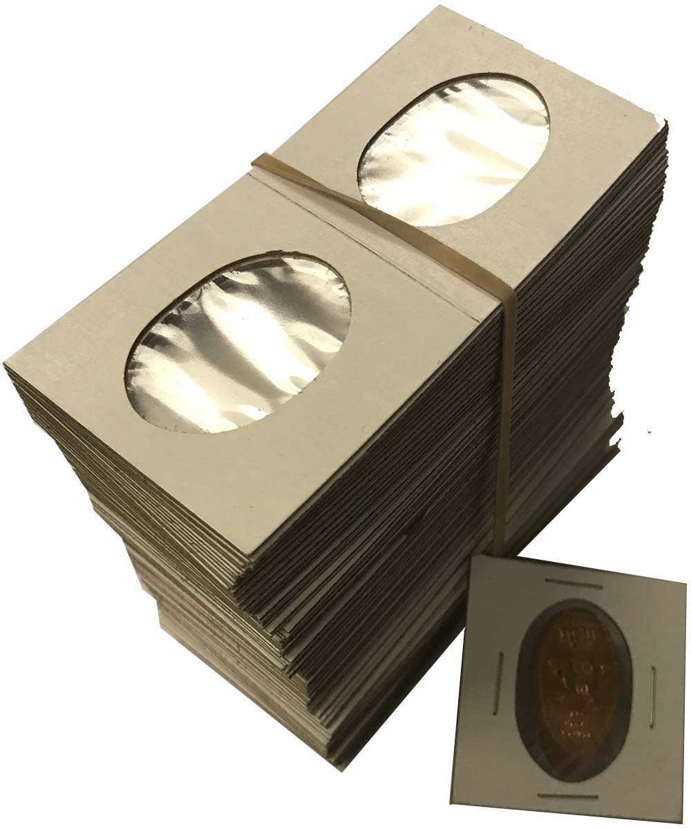 Small Dollar Size 2x2 Coin Cardboard Mylar Flips Holder Bundle of 100 Cowen's US 
