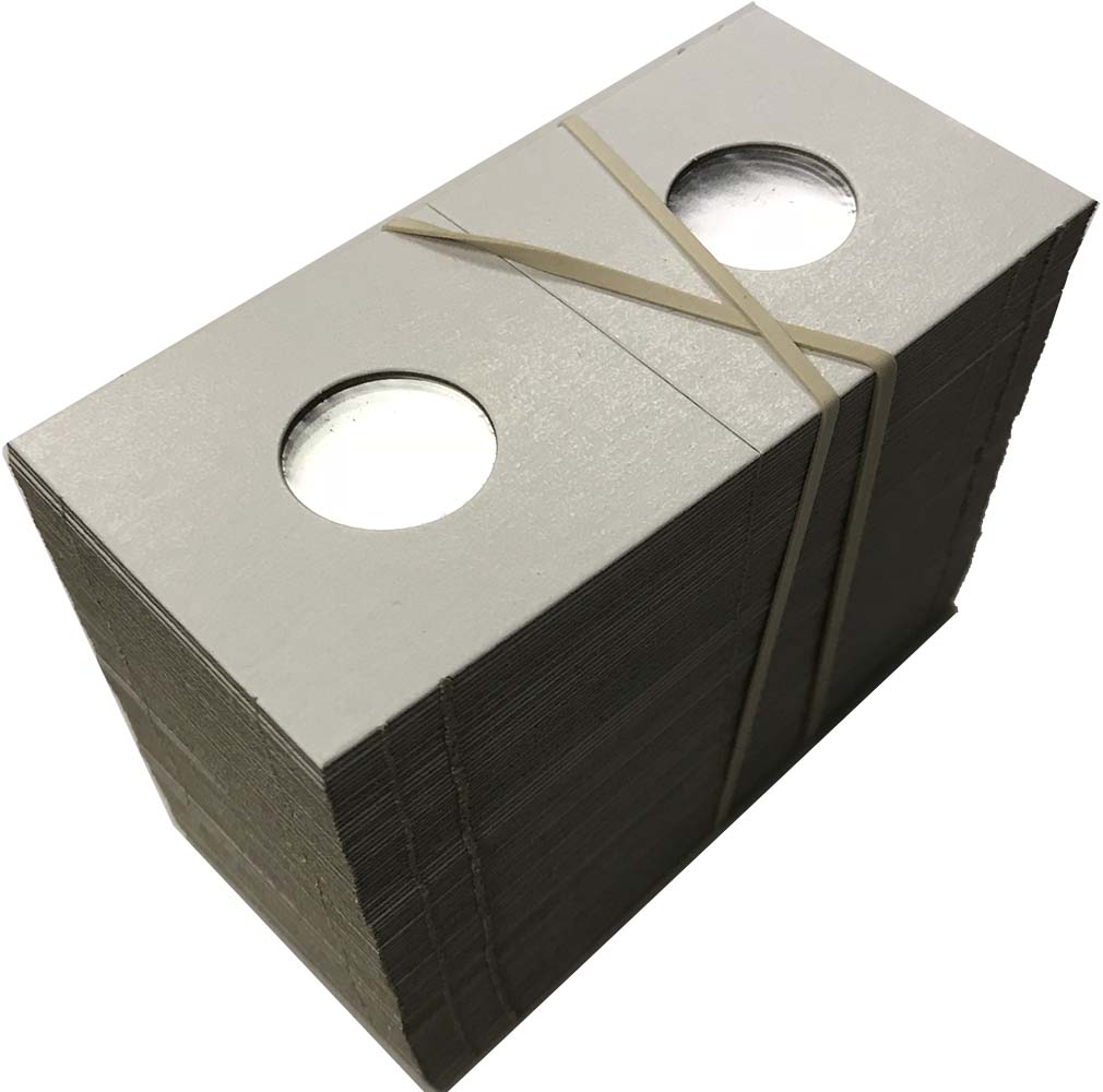 50 Cardboard 2 x 2 Coin Holder Mylar Flips for US Pennies 19mm or .748" 