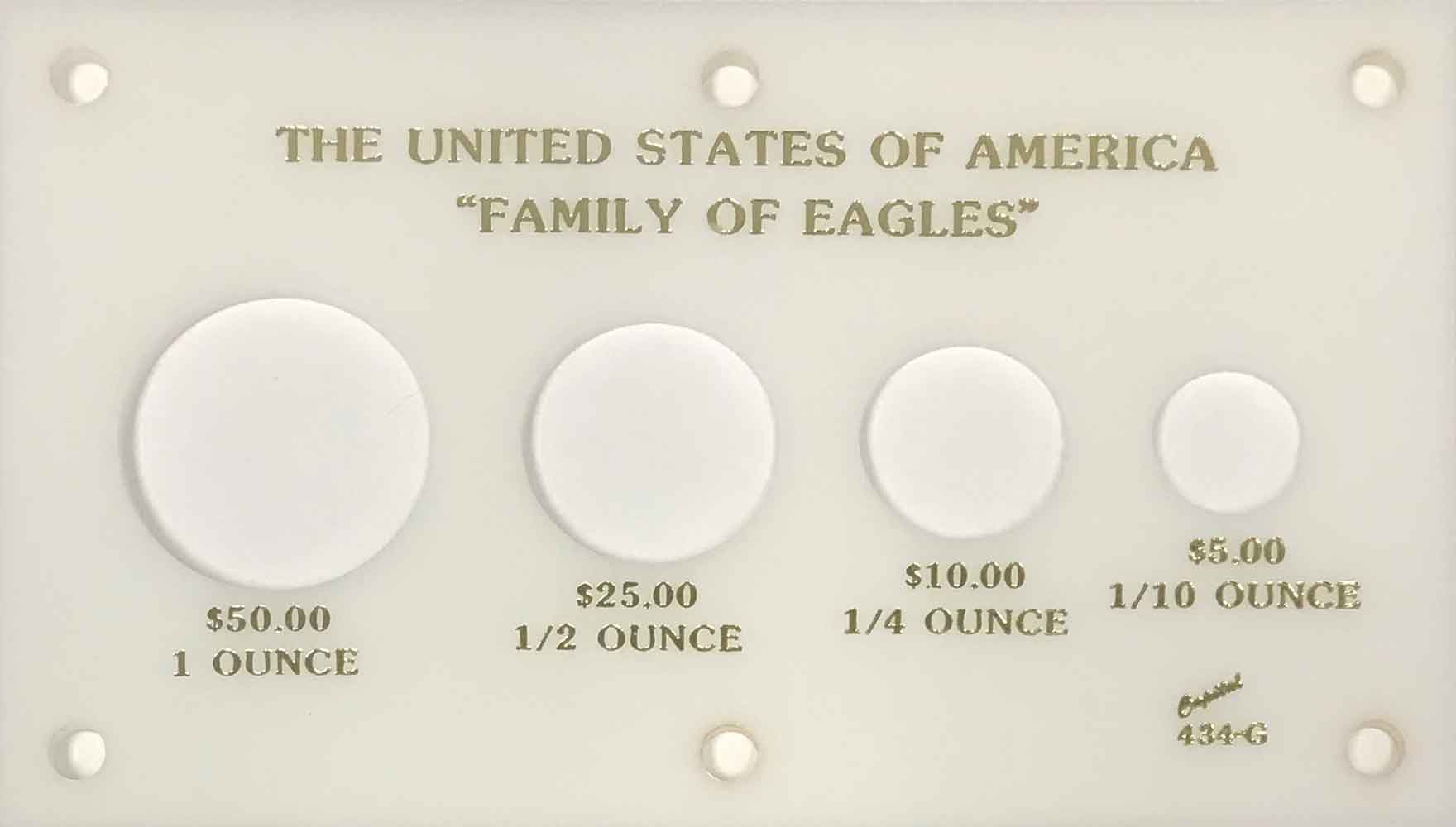 Gold and Silver Eagles Black Capital Plastics 3.5" x  6" 5-Coin U.S 
