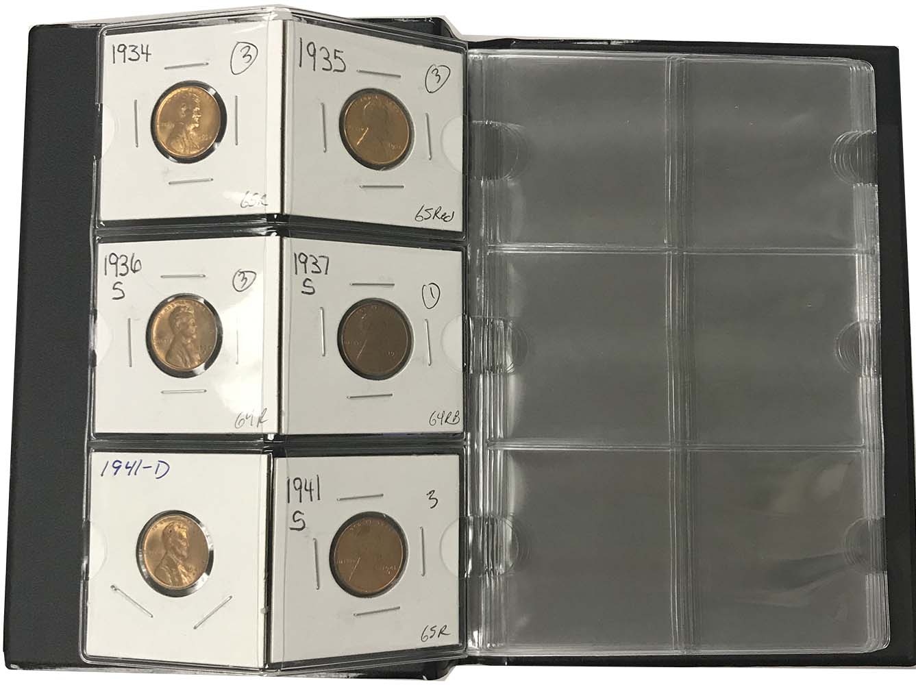 NEW 60-Pocket RED Coin Collection Storage Album 2"x2" Mylar Flips Coin Holders 