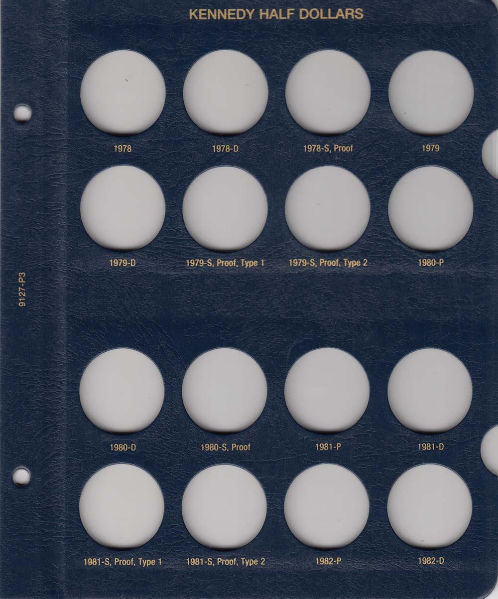 Complete set of BU Kennedy Half Dollars in a Classic Whitman Folder 1964-1985D