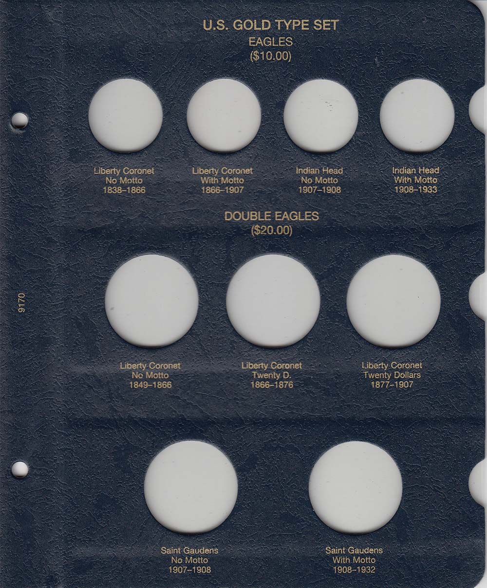 Whitman Classic Coin Album 9170 US GOLD TYPE SET 