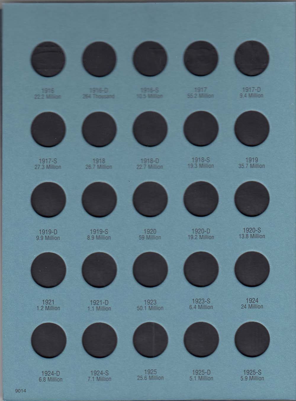 Whitman Coin Folder Mercury Dimes  #9014 1916 to 1945 