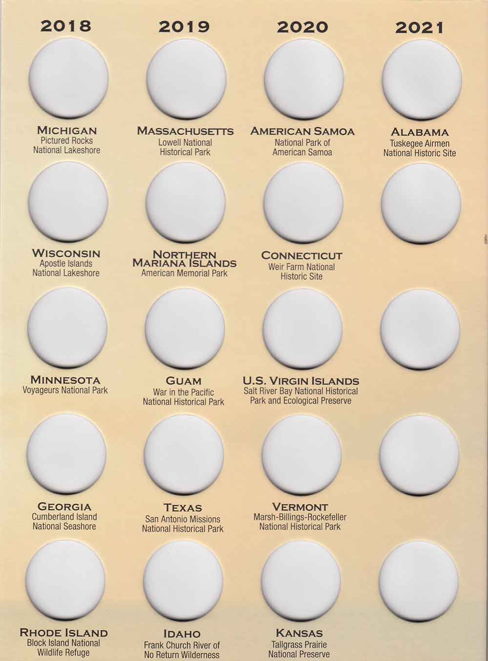National Park Quarters Coin Folder Whitman 2010-2021 Collector Brand New 