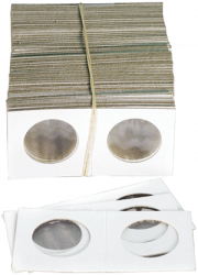 100 Cardboard/Mylar Coin Holders Assorted Size 2X2 "COWENS" 