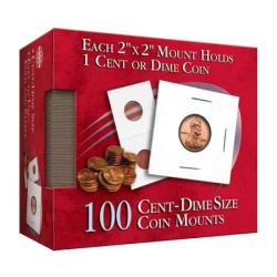 Cowens Cardboard 2" x 2" Coin Flips -- Cent/Dime (100 Count Retail Box)