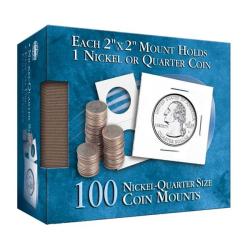 Cowens Cardboard 2" x 2" Coin Flips -- Nickels/Quarter (100 Count Retail Box)
