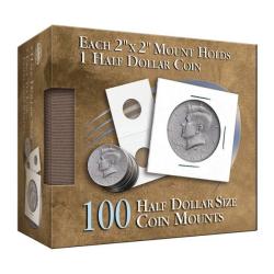Cowens Cardboard 2" x 2" Coin Flips -- Half Dollar (100 Count Retail Box)