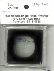 5 QUADRUM Coin Holder Snap 2x2 Capsule 27mm $10 Gold 1838-1933 Storage Case 