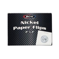 BCW 2x2 Paper Flips -- Nickel -- Box of 100
