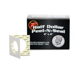 BCW Peel-N-Seal Self Adhesive Flips -- Half Dollar -- Pack of 100