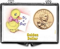 Edgar Marcus Snaplock Holder -- It's A Girl -- Duck -- Golden Dollar